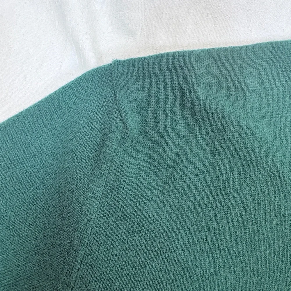 Vtg P Beretta Sport Men Green Embroidered Logo V-Neck Sweater Italy L Academia